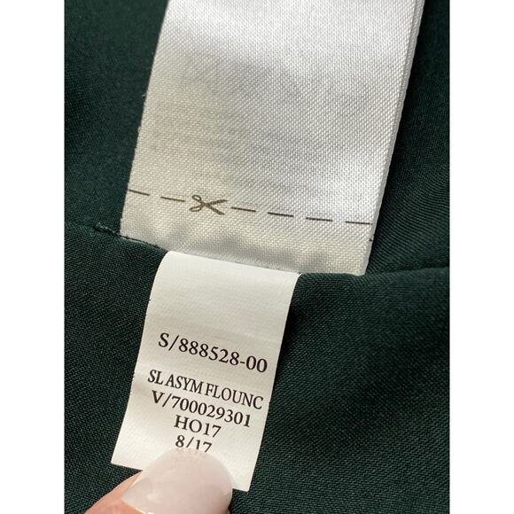 Banana Republic Sleeveless Asymmetrical Flounce Dress Size 4 Green Quiet Luxury - Picture 9 of 10